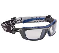 Bollé Safety Goggles BAXPSI Platinum – Anti-Scratch & Anti-Fog – Clear Lens, Black/Blue, One-Size