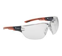 Bollé Tactical Safety Glasses NESS+, Clear Lens, Platinum Anti-scratch/Anti-fog, Black/Orange