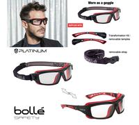 Bollé ULTIM8 Safety Goggles BSSI - Anti-Scratch & Anti-Fog - Clear/Red/Black