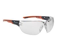 Bollé Tactical Safety Glasses NESS+, Clear Lens, Platinum Anti-scratch/Anti-fog, Black/Orange