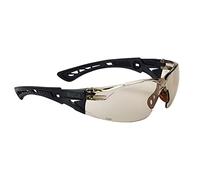 Bolle Safety Standard Issue Bolle Rush+ BSSI CSP Lens Safety Glasses - Platinum hard coat & anti-fog coating - Bi-material PC+TPR matte black temples