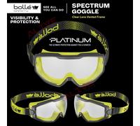 Bolle SPECTRUM Safety Goggles Platinum Anti-fog Anti-scratch Clear Lens Vented