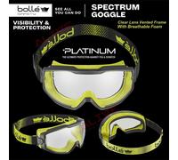 Bolle Ocular En PC Incolouro Antirayaduras Y Antivaho Platinum - Montura En Pc/TPR Black/Yellow Ventilada (indirecta) - Espuma Confort