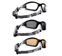 BOLLE TRACKER II SAFETY GLASSES IN CLEAR, SMOKE AND YELLOW WITH MICROFIBRE BAG