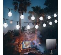 Bollengold 100 LED Solar String Lights Outdoor,39ft Solar Powered Garden Lights with 8 Modes, IP65 Waterproof Crystal Ball Lights for Bedroom, Fence, Gift,Patio, Party, Festive (Cool White)