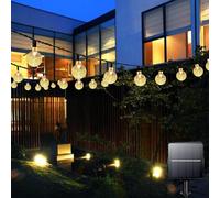 Bollengold 100 LED Solar String Lights Outdoor,39ft Solar Powered Garden Lights with 8 Modes, IP65 Waterproof Crystal Ball Lights for Bedroom, Fence, Gift,Patio, Party, Festive (Warm White)