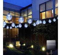 Bollengold 100 LED Solar String Lights Outdoor,39ft Solar Powered Garden Lights with 8 Modes, IP65 Waterproof Crystal Ball Lights for Bedroom, Fence, Gift,Patio, Party, Festive (Blue)
