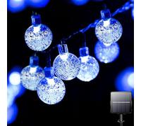 Bollengold 30 LED Solar String Lights Outdoor,3M Solar Powered Garden Lights with 8 Modes,IP65 Waterproof Crystal Ball Lights for Bedroom,Gift,Patio,Party (Blue)