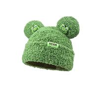 BOLLEY JOSS Womens Winter Beanies Cute Woollike Knitted Frog Hat Women Lady Girl Crochet Sheep Christmas Hats, Green Frog, One Size