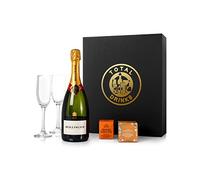 Bollinger 75 hocolate Truffle & Drinks Biscuits Gift Box with Pair of Flutes