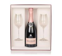 Bollinger Rose with 2x Elizabeth Glasses Rose Champagne