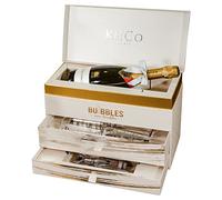 Bollinger Special Cuvee Champagne 75cl KeiCo Luxe Gift Box Hamper with 2 Silver Flutes and Solid Chocolate Corkscrew, Champagne Lovers Gift (Silver)