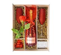 Bollinger Special Cuvée Christmas Day Gift Set Hamper 75cl With Red Flutes, Red Rose, Belgian Heart Chocolates and Gift Box - Bubbles Lovers Gift For Women and Men (Bollinger)
