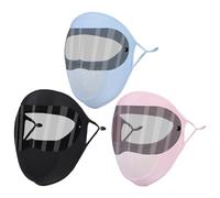Bollisate 3Pcs Full Face Shield Multifunctional Ice Silk UV Protection, Multifunctional Breathable Women Sunscreen Face Veil with Eye Protector Sheets, Faces Shield Sun Protection for Cycling Outdoor