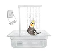 Bollisate Parrot Automatic Bathtub with Shower, Grooming Tub Cage Accessories, Quick to Clean, Easy to Disassemble and Install, for African Grey Lovebirds Cockatiel Conures Parakeets