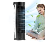 Bollisate Standing Fan - USB Rechargeable Quiet Blower - Bladeless Quiet Tower Fan with LED Light for Bedroom RV Desk Studio Indoor Garage Car Kitchen