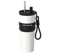 Bollisate Thermal Water Cup | 710ml Insulated Coffee Mug with Lid Straw - Leakproof Automotive Hot and Cold Drink Mug for Sports Camping Road Trip Picnic Fishing Commute