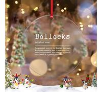 Bollocks Definitions Personalized Christmas Ornaments 2022 Bollocks Definition Typography Christmas Decorations For Tree Bollocks Quote Acrylic Ornaments Keepsake Gifts for Holiday Souvenir Wedding