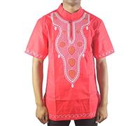 Bollrllr Men Embroidered Shirt African Dashiki Casual Top Traditional Pattern Printed Ethnic Shirt