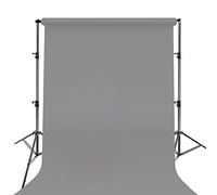 BOLLUMA 1.35x10m / 4.4x32.8ft Seamless Paper Backdrop with Background Support Stand, Neutral Grey, 04, Photo Studio Paper Roll for Portrait, Product, Pet, Family Photography Shooting, Video Filming