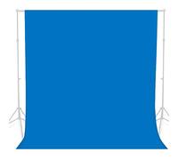 BOLLUMA 1.8x2.7m Blue Screen Background Photography Backdrop, 100% Cotton Muslin Chromakey Machine Washable Collapsible Backdrop for Studio Product Portrait Shooting, Live Streaming, Zoom Meeting