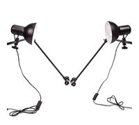 BOLLUMA 2 Packs Copy Stand Lighting Kit, 360° Rotatable Lampshade with Adjustable Arm Brackets, for Shadow-Free Document, Photo Digitization, Copy Work, Data Collation (Bulbs Not Included)
