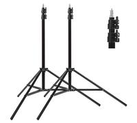 BOLLUMA 200cm Photography Light Stand, Aluminium Travel Tripod Stand, Adjustable Lightweight Studio with 1/4" Screw, 3kg Load, for Ring Light Flash Softbox Umbrella Reflector Backdrop, 2 Packs