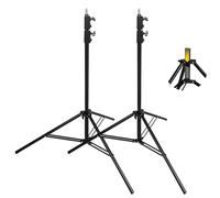 BOLLUMA 250cm Spring Cushion Tripod Light Stand, Stainless Steel Adjustable Lightweight Photography Studio, 1/4" Screw, 5kg Load, for Ring Light Flash Softbox Umbrella Reflector Backdrop, 2 Packs