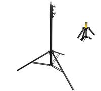BOLLUMA 250cm Spring Cushion Tripod Light Stand, Stainless Steel Adjustable Lightweight Photography Studio, 1/4" Screw, 5kg Load, for Ring Light Flash Softbox Podcast Umbrella Reflector Backdrop