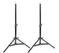 BOLLUMA 2x 70cm Mini Light Stand, Aluminium Travel Tripod Stand, Adjustable Lightweight Studio Outdoor Photography with 1/4" Screw, 2kg Load, for Ring Light, Flash, Softbox, Podcast, 2 Packs