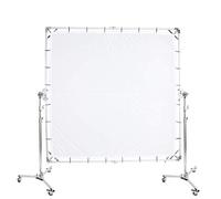 BOLLUMA 3.6x3.6m 12'x12' Photography Butterfly Overhead Diffuser Set with 2x 307cm Heavy Duty Wheeled C Stands, Collapsible ight Silk Scrim Lighting Diffusor for Large Item Video Photo Shooting
