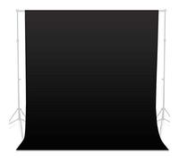 BOLLUMA 3x3m Black Screen Background Photography Backdrop, 100% Cotton Muslin Machine Washable Collapsible Backdrop for Studio Product Portrait Shooting, Live Streaming, Zoom Meeting