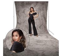 BOLLUMA 3x6m Dyed Mottled Background Photography Backdrop, Feather Grey, 100% Pure Cotton Muslin Collapsible Backdrop for Studio Product Portrait Shooting, Video Filming, Live Streaming, B5556