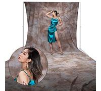 BOLLUMA 3x6m Dyed Mottled Background Photography Backdrop, Sand, 100% Pure Cotton Muslin Collapsible Backdrop for Studio Product Portrait Shooting, Video Filming, Live Streaming, B5748