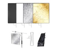 BOLLUMA Foldable Reflect Flag Kit, 30x35in/75x90cm 4 In 1 Photography Lighting Reflector, Diffuser Light Modifier Shaper for Soft, Diffused, Light Effects for Photo Studio Video
