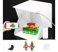 BOLLUMA Portable Photo Studio Mini Shooting Tent Foldable Light box 9x9x9.5" LED Light Tent Photography Backdrop Lighting Cube for Product Jewellery Model
