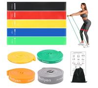 Bollyen Resistance Bands, 9 set Exercise bands for Men & Women, Loop Bands & Pull up Bands Idea for Home Gym Workout, Training Yoga Stretching for Men & Women, Training Poster and Carry bag Included