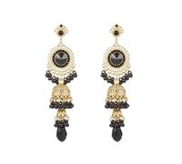 Bollywood Jhumka Jhumki Earring for Women Long Tassel Earring Traditional Bohemian Earring Dangle Drop Cubic Zirconia Oxidized Dangling Boho Beads Bell Vintage Ethnic Gypsy Indian Jewelry Gift