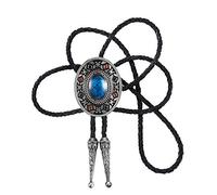 Bolo tie for man women ,Handmade Western Native American Art Indian Alloy Necktie - Blue - One size