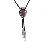 Bolo Tie For Men - Stylish Vintage Indian Spearstone Encrusted Bolo Tie, Western Leather Necktie Mens Bolo Ties Jewelry Bolo Tie For Women Kids,B,100Cm
