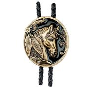 Bolo Tie-Pony / Horse Feathers, Native American, Bolotie Western Tie