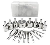Boloest 17pcs Diamond Drill Bit Kit - Titanium Alloy, Diamond Coated - Glass, Tile, Marble, Granite & Ceramic - 4-50mm