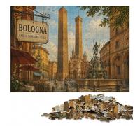 Bologna, Italy Vintage Travel Jigsaw Puzzle for Adults | A hands-on home pastime - a simple way to organise the image alone or together.