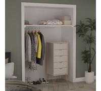 Bologna Ready Assembled Matt Kashmir 5 Drawer Bedside Chest (H)1067mm (W)450mm (D)395mm