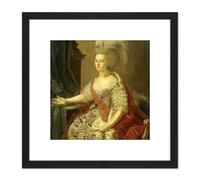 Bolomey Portrait Frederika Sophia Wilhelmina 8X8 Inch Square Wooden Framed Wall Art Print Picture with Mount Artery8 Black One Size