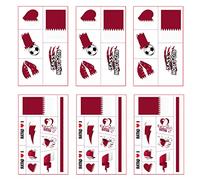 BOLOMORO Qatar National Flag Tatoo Sticker, Upgraded Temporary Fake Tattoo Kit for Kids Adults World Football Cup Match Party Parade March, Flag Tatoo on Face Arm Cheek Shoulder…