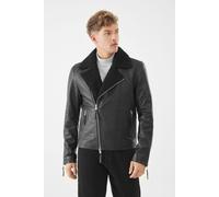 Bolongaro Trevor Men's Real Leather Wesely Shearling Jacket in Black | Size: Medium Bolongaro Trevor Black M