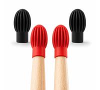 Bolooloo 4 Pack Drumstick Dampeners - Silent Practice Tips for Late Night & Apartments - Portable Silicone Drumstick Mutes for 5A 5B 7A - Includes 2 Storage Boxes (Black & Red)