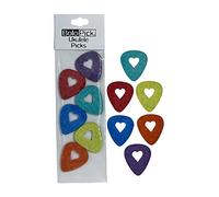 BoloPick Ukulele Picks, BoloPick 12 Pack Felt Uke Picks with Heart Shape Cut-out for Easy Grip. Multi Colors. Great for Ukulele, Guitar, Bass, Autoharp, Banjo