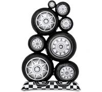 Bolosa 150 cm Standing Racing Tyre Foil Balloon with Chequered Base